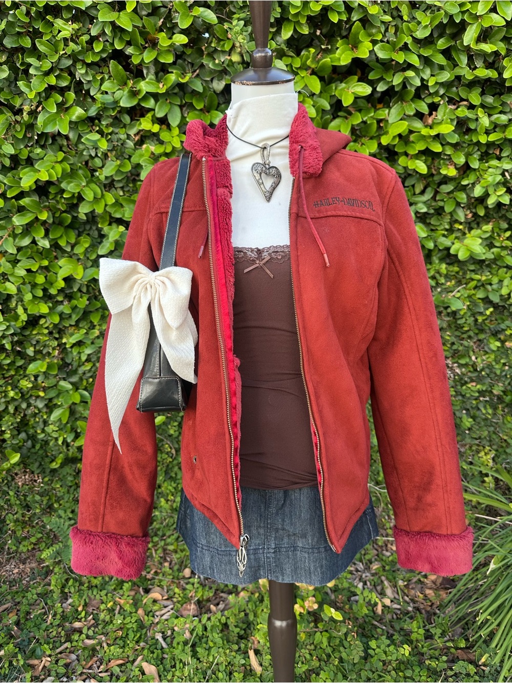 ✨Fur trim Harley Davidson hooded jacket